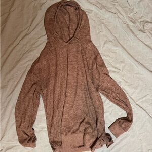 Cozy Brown Knit Hoodie